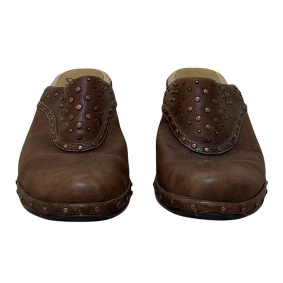 Sofft Mules Women 8 Brown Studded Leather Western‎ Slip On Casual Boho Outdoor - Picture 3 of 8